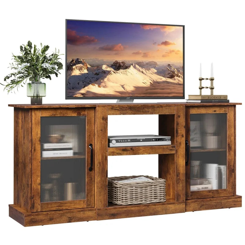 GALAXHERO TV Stand Modern Entertainment Center With Open Shelves