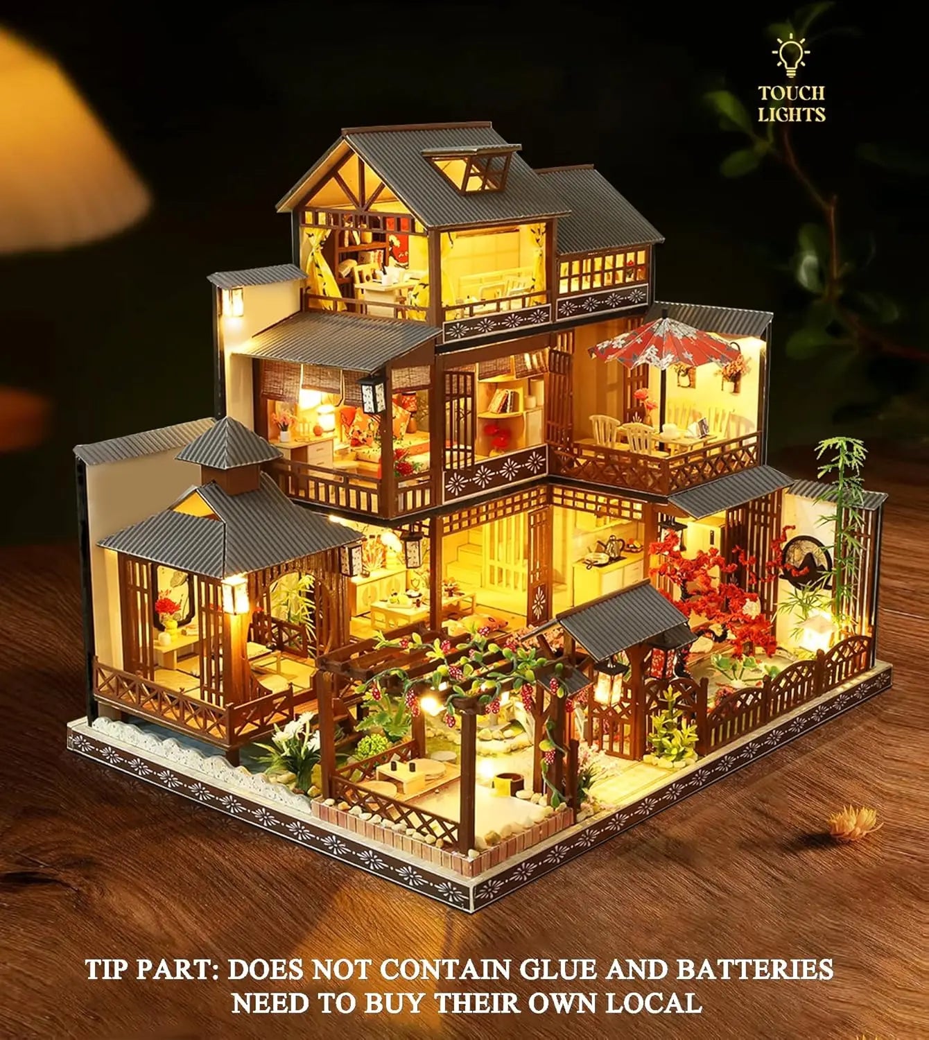 DIY Dollhouse Miniature Kit With Wooden Furniture LED Music Box