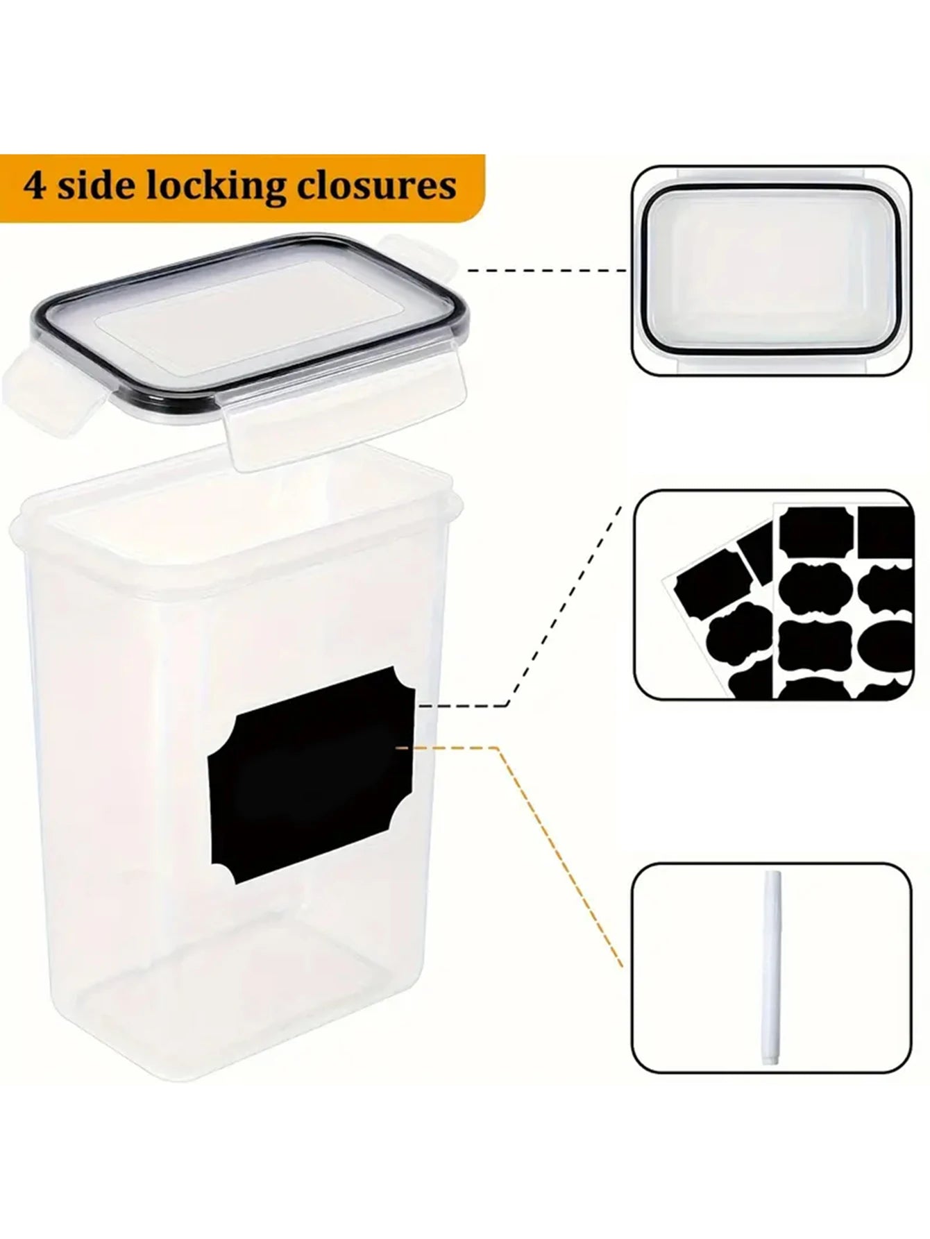 Airtight Food Storage Containers With Labels 24 Pieces