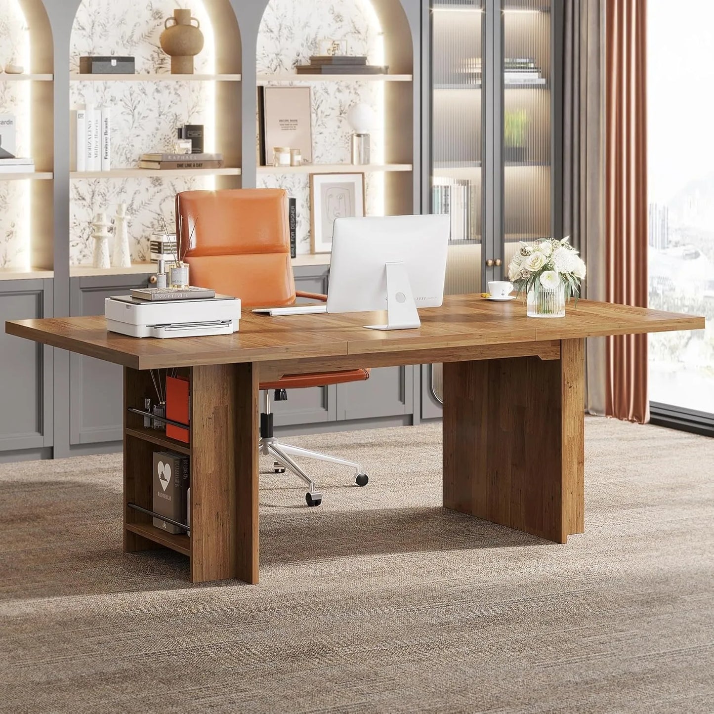 Little Tree Computer Desk Modern PC Table With Storage