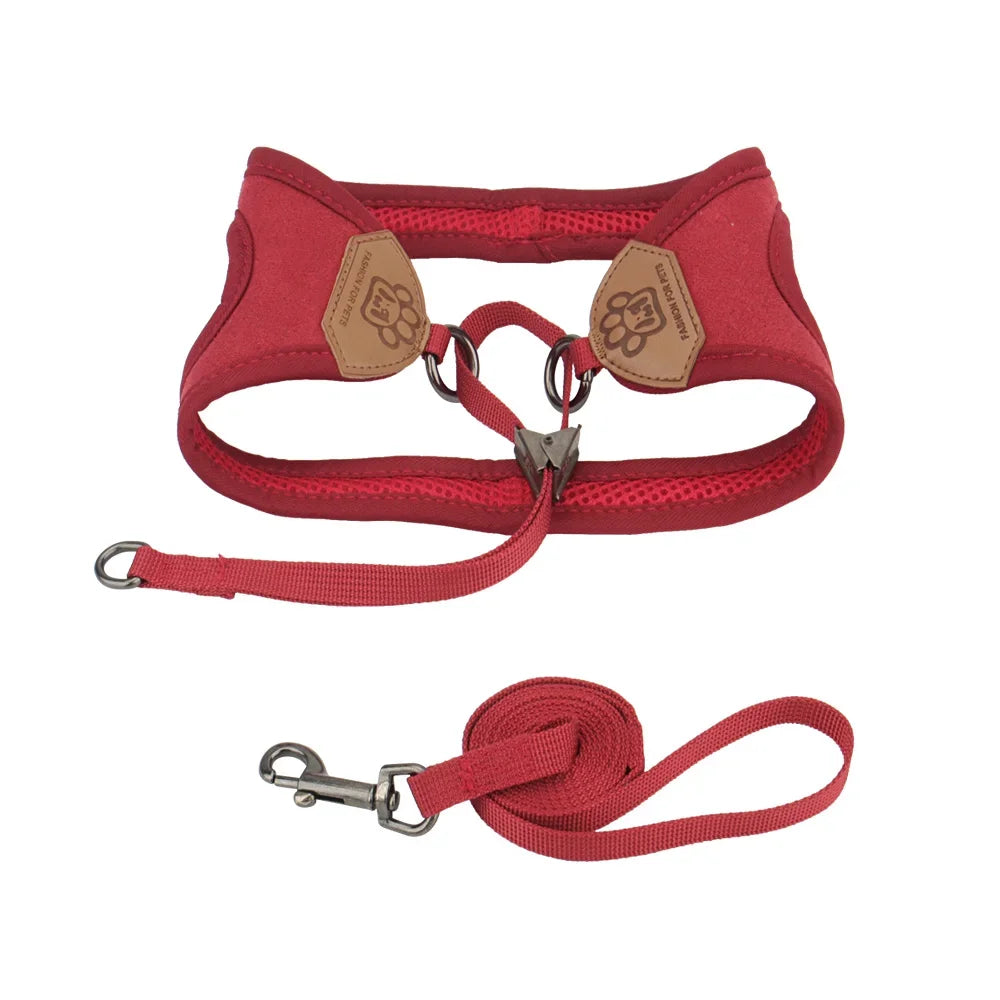 Vest Style Dog Harness And Leash Set For Comfortable Walking