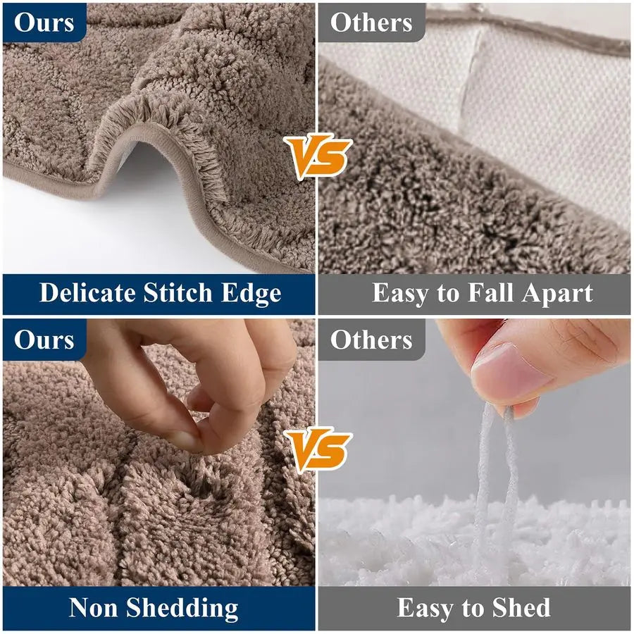 Five-Piece Bathroom Rug Set Ultra Soft Non Slip Toilet Cover