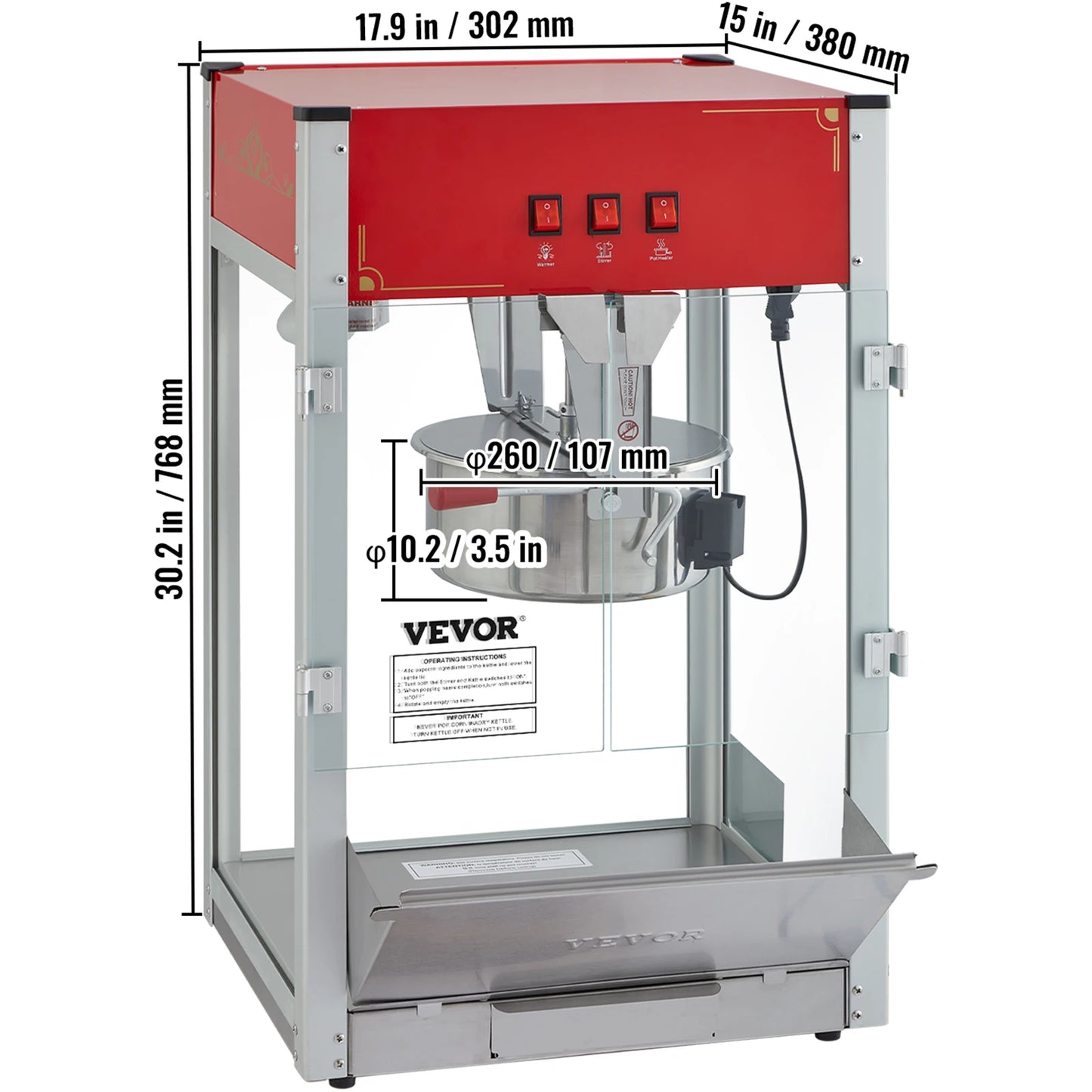 SucceBuy Countertop Popcorn Maker Commercial Electric Popper