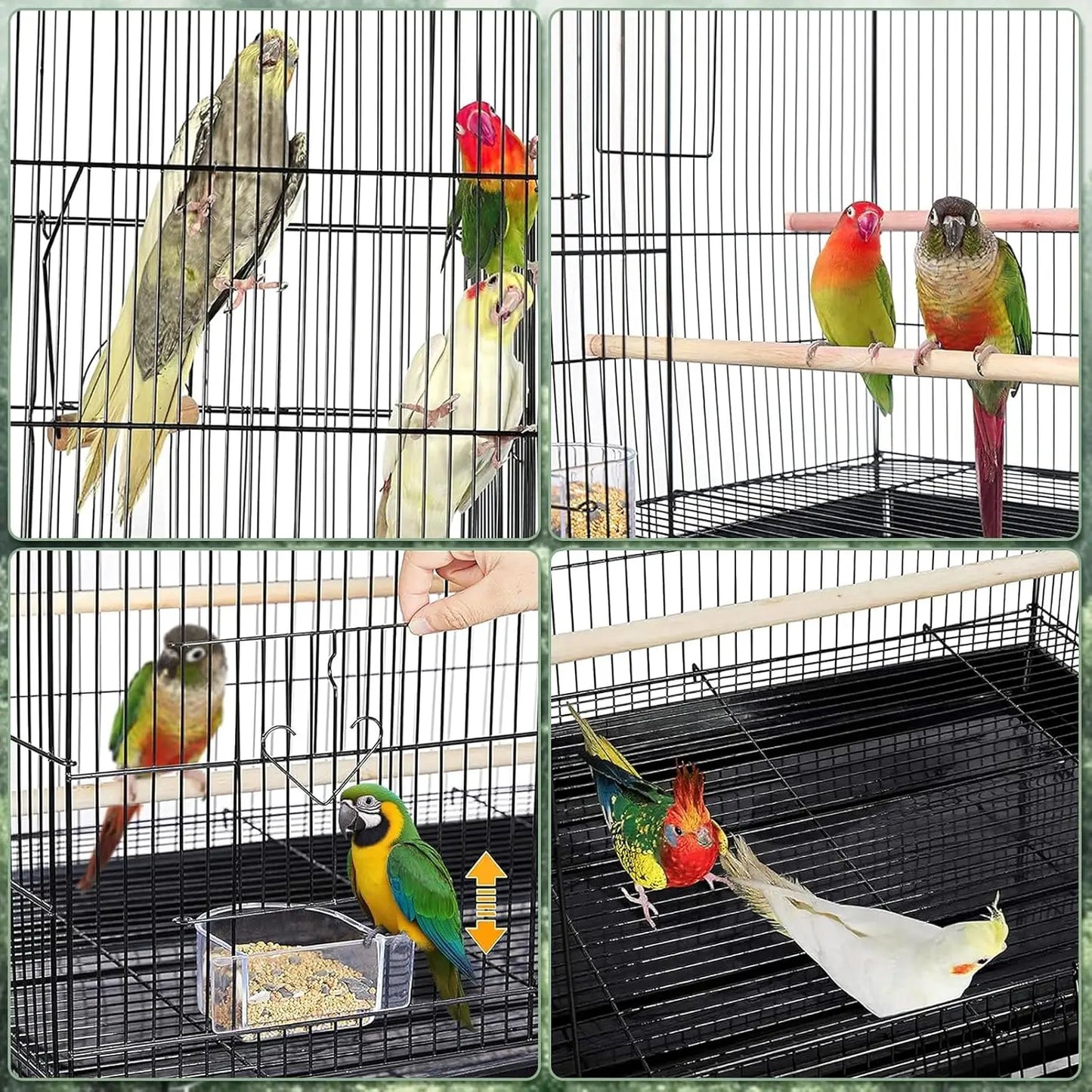 HiMISSCN Portable Bird Cage Carrier Parrot Cage With Perches