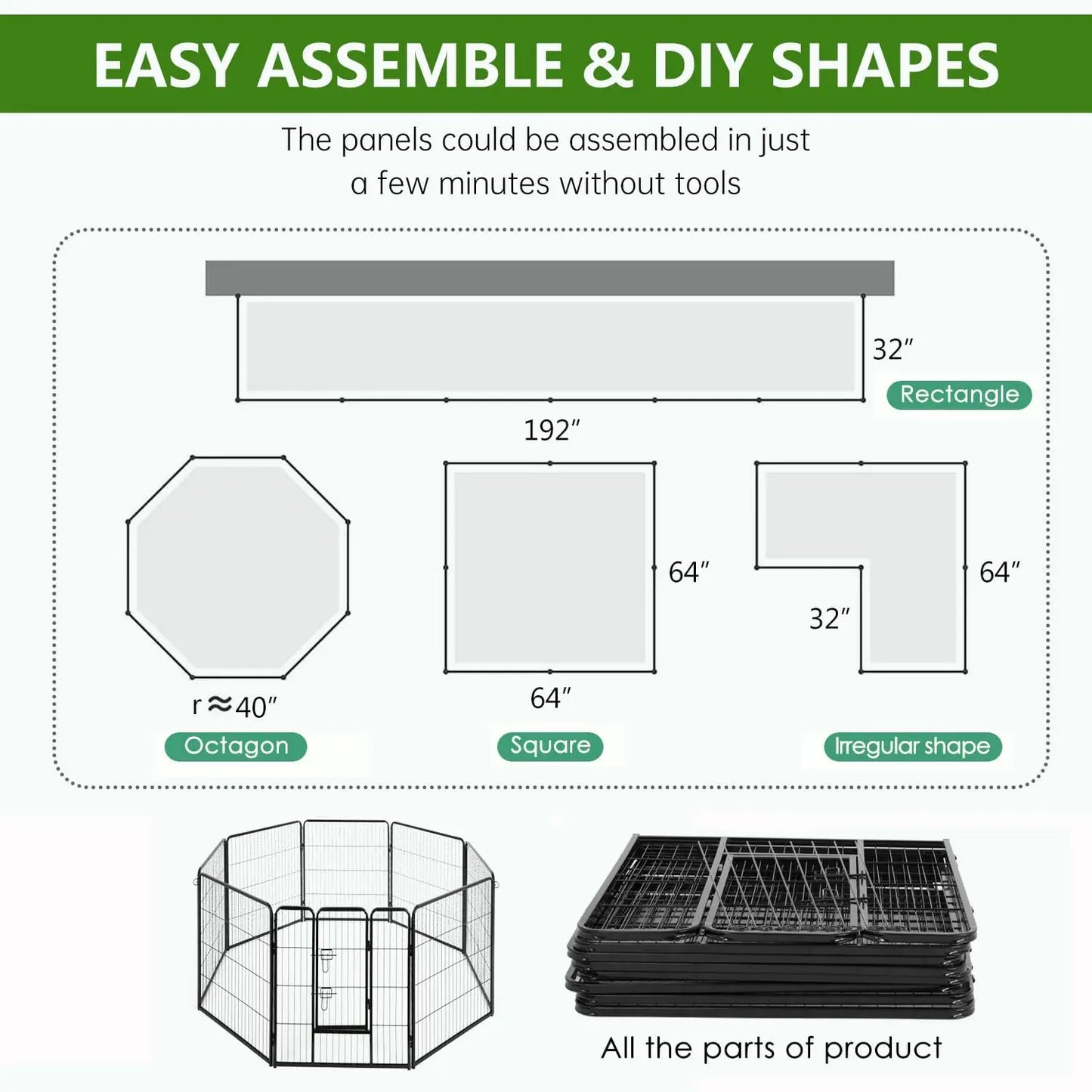 Dog Playpen Heavy Duty Metal Exercise Pen