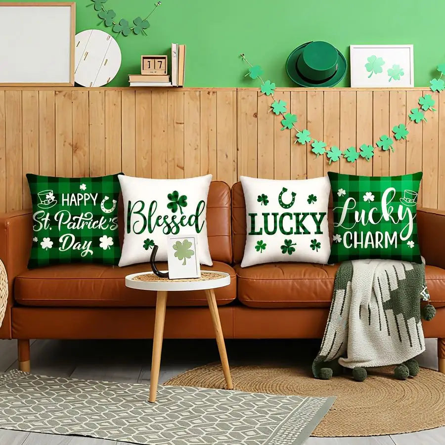 Valentine Pillow Covers Seasonal Throw Pillow St Patrick Day Clover