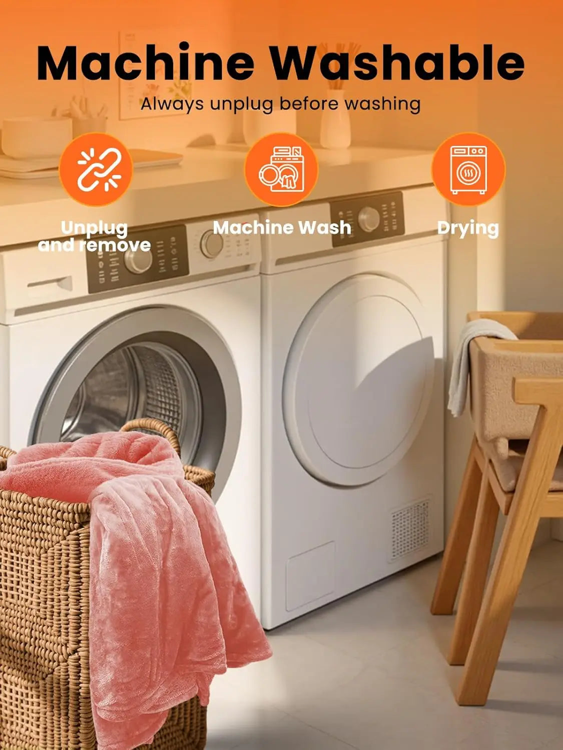 Electric Heated Blanket With Auto Off Timer And 8 Settings