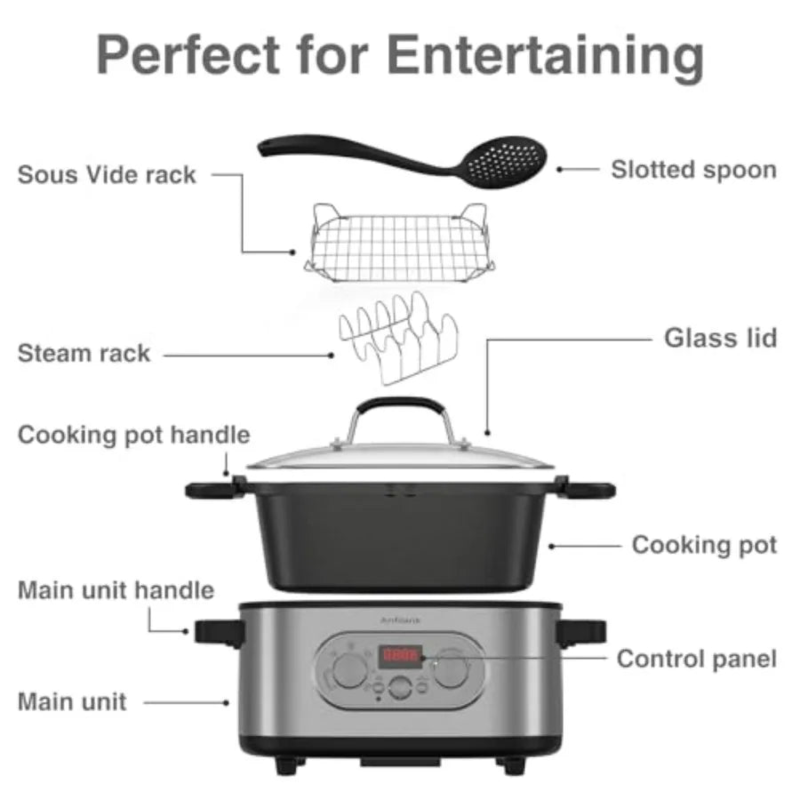 Iosn 10 In 1 Programmable Slow Cooker With Timer Presets