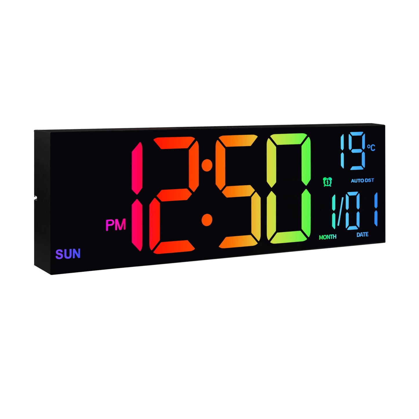 Large Digital Wall Clock With LED Display Remote Alarm Temperature