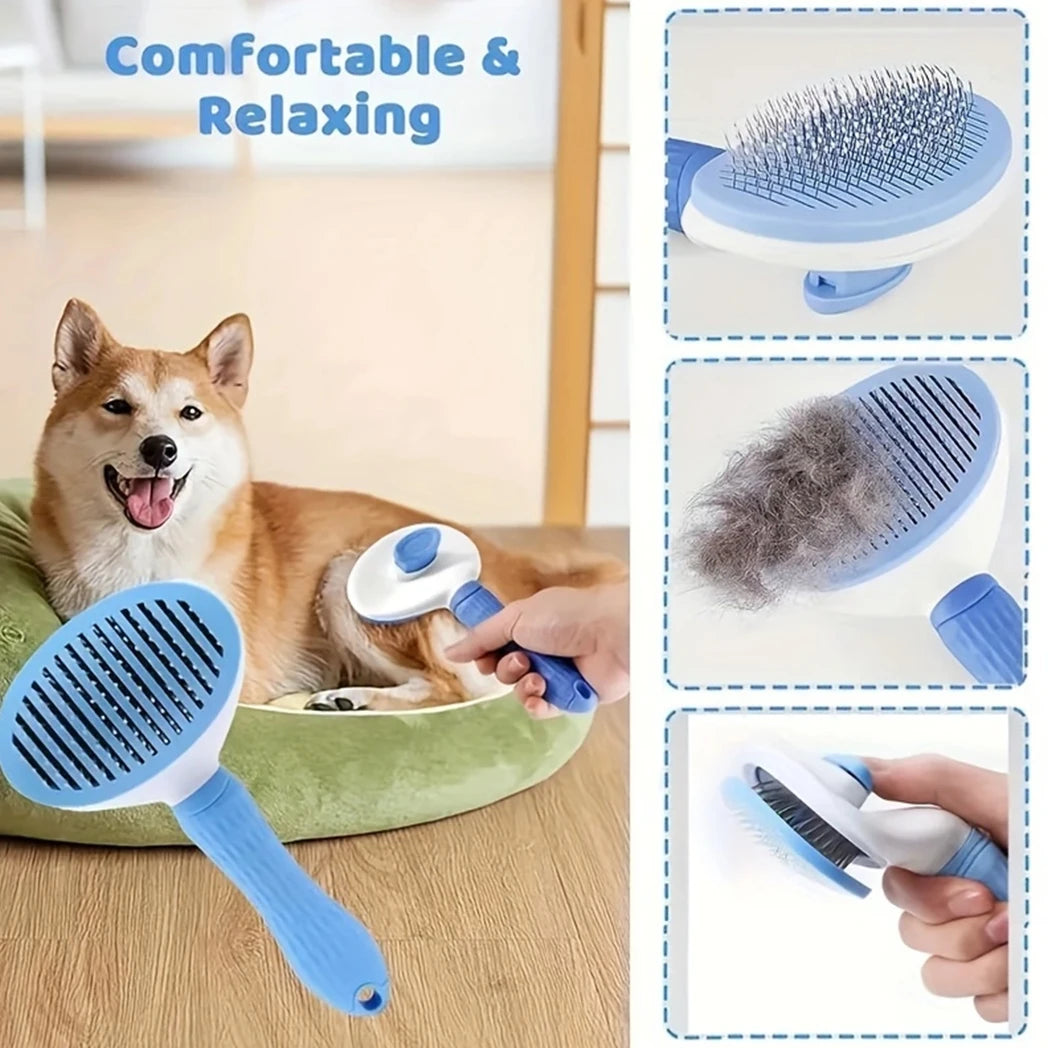 Dog Grooming Set With Hair Removal Comb Flea Comb Nail Clippers Shampoo Brush