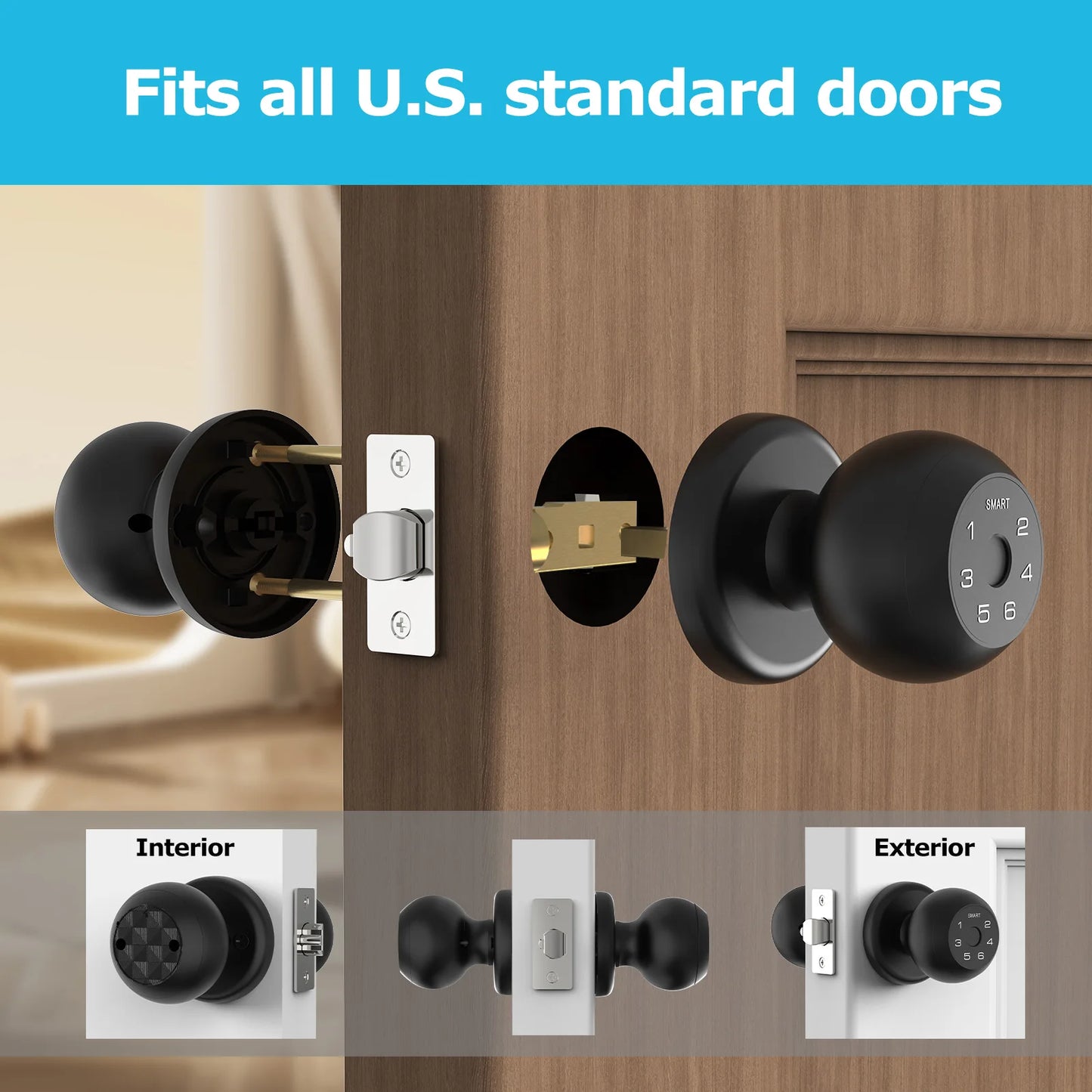 Viladepot Ball Shaped Smart Lock With Fingerprint Bluetooth