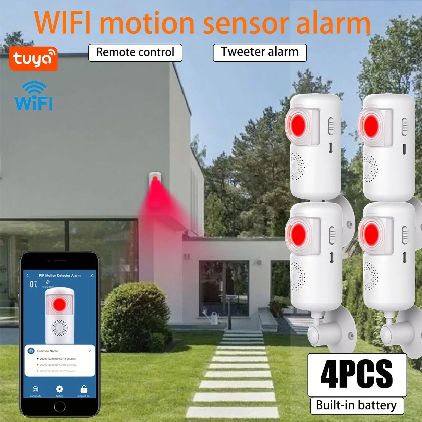 PGST Tuya Smart PIR Motion Detector With App Alerts