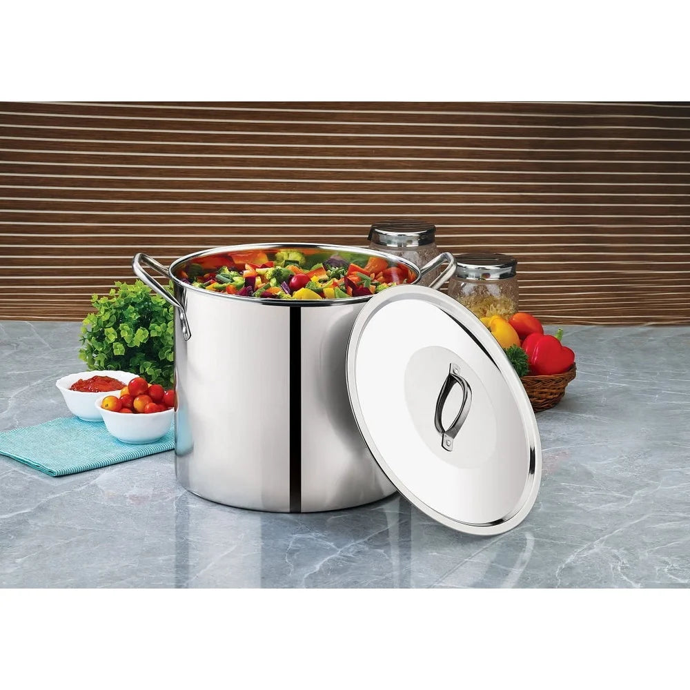 Stainless Steel Stock Pot With Stay Cool Handles Heavy Duty