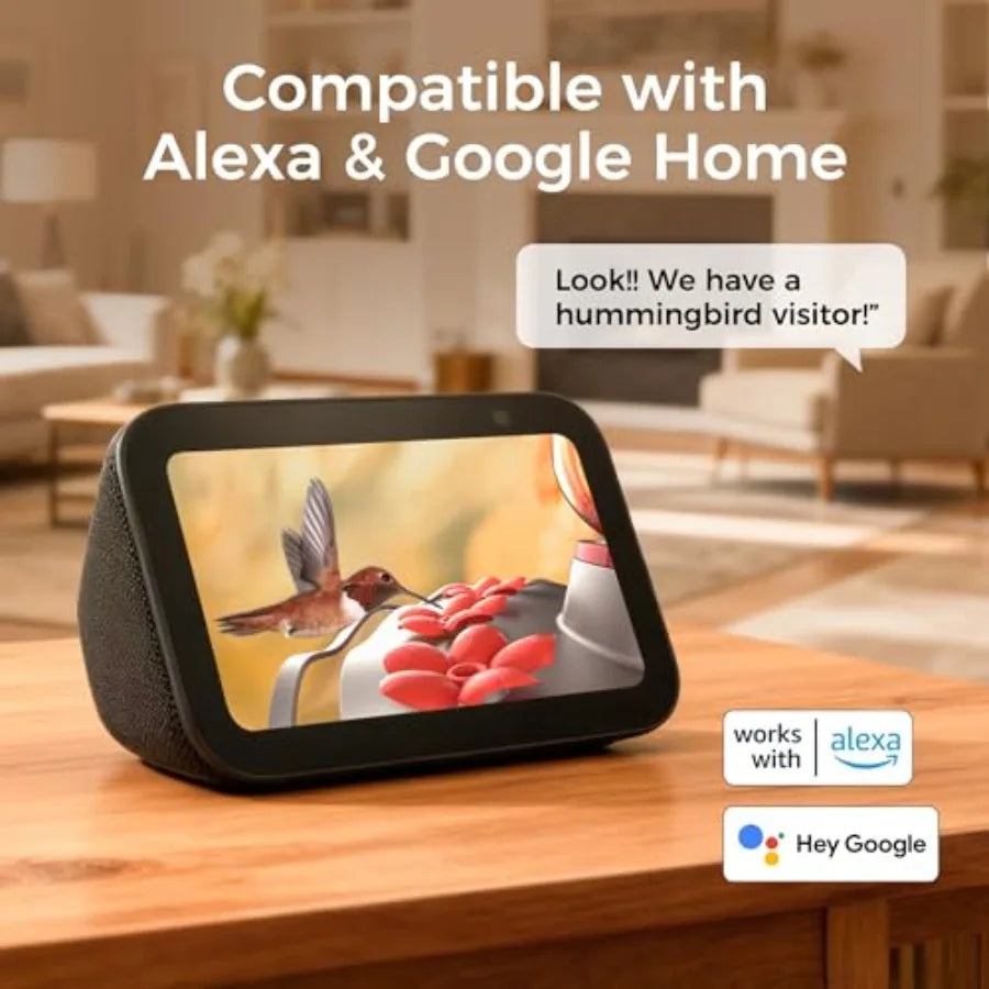 SHXI Glass Smart Hummingbird Feeder Camera Solar Powered 2K AI Water Detection