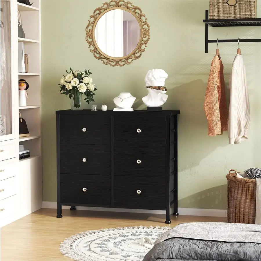 Six-Drawer Dresser for Bedroom with Modern Style and Functional Storage