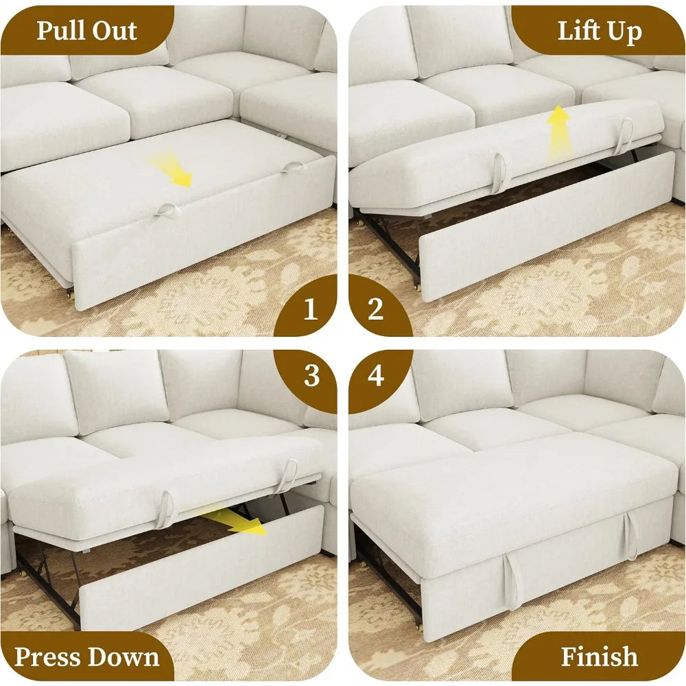 Modular U Shaped Sectional Sofa With Storage