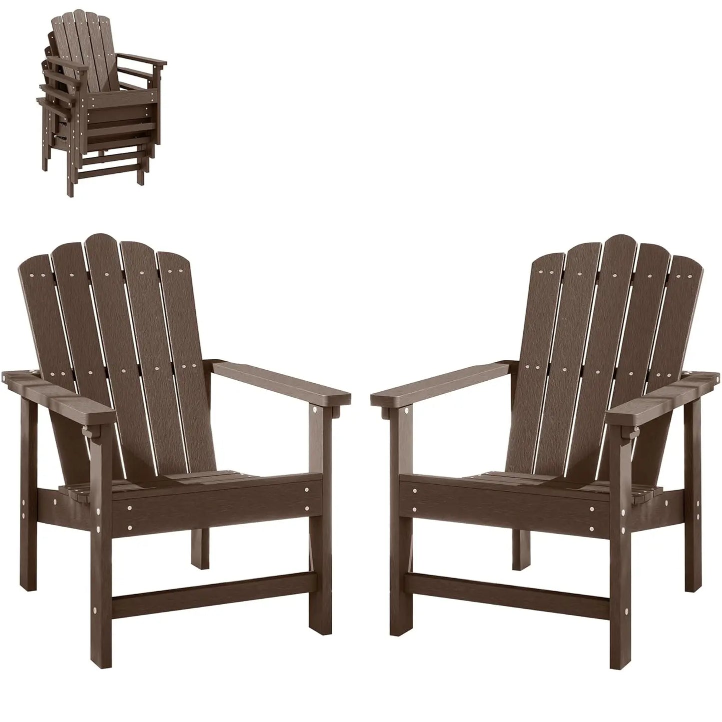 Stackable Adirondack Chairs for Patio Weather Resistant Poly Lumber