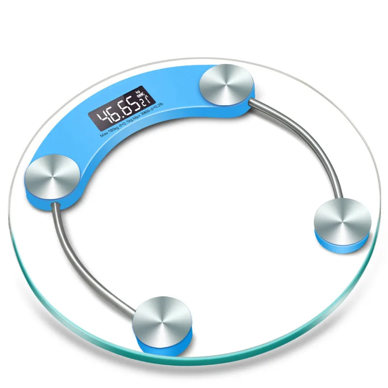 LCD Display Digital Bathroom Scale Round Shape 180kg Capacity