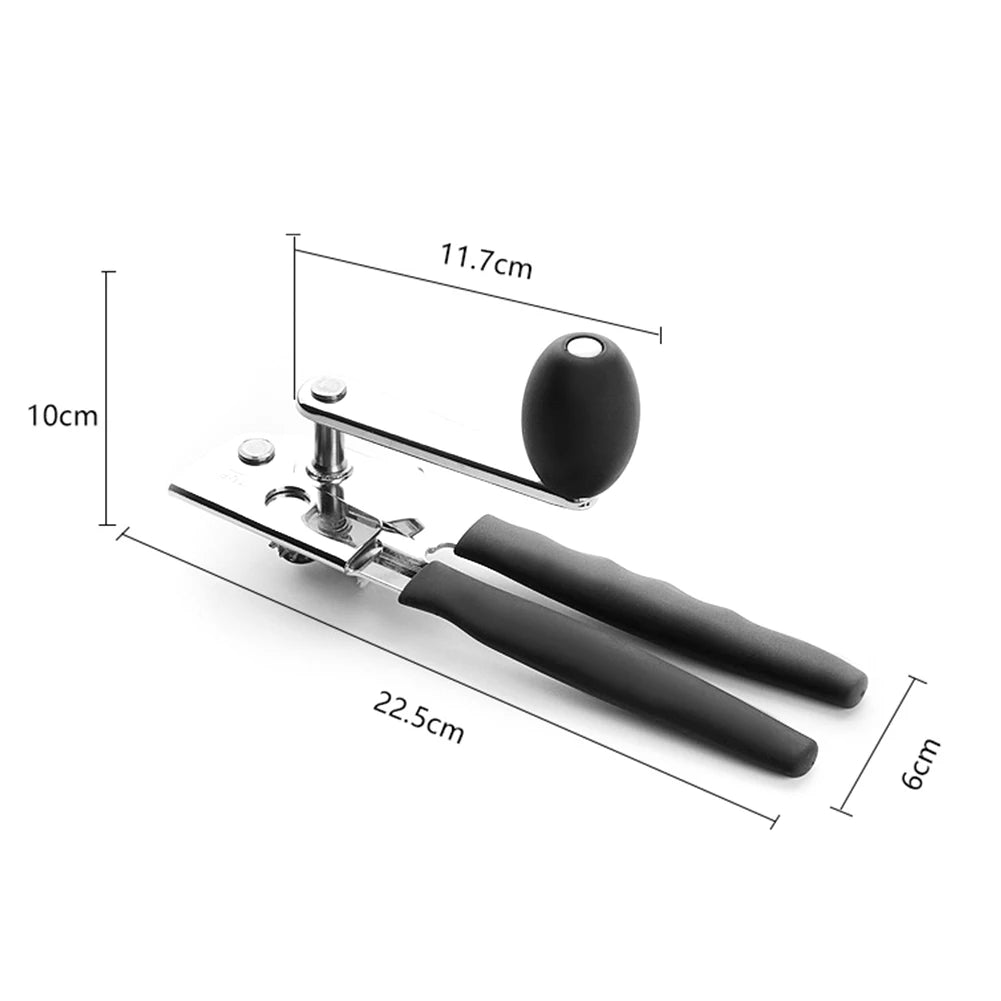 Stainless Steel Can Opener With Soft Ergonomic Handle