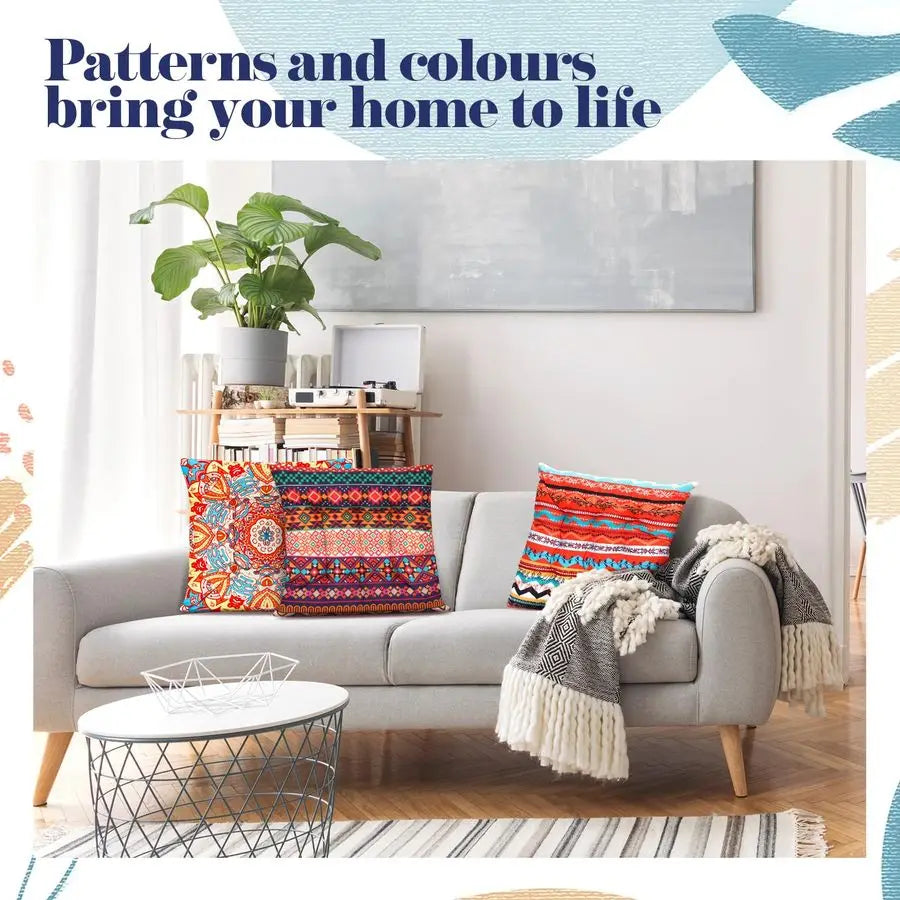 Bohemian Floor Cushions Set for Living Room