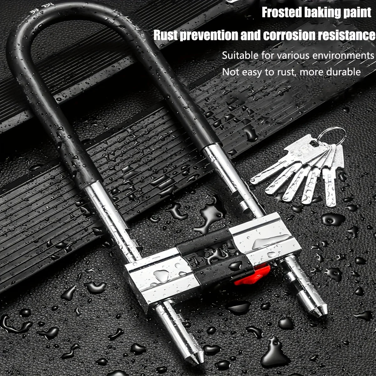 Adjustable U Lock Bicycle Lock With Shackle Indoor Outdoor