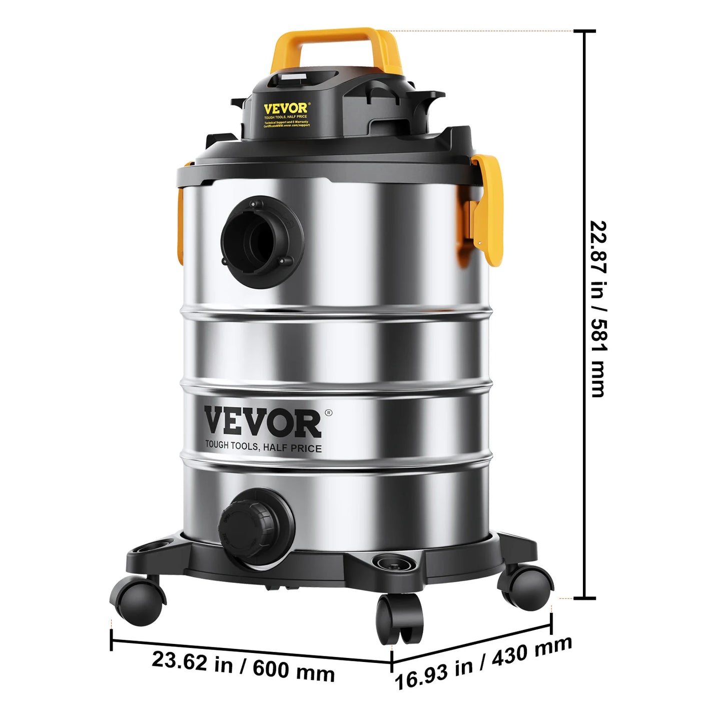 SucceBuy Wet Dry Vacuum Cleaner Stainless Steel Powerful Suction