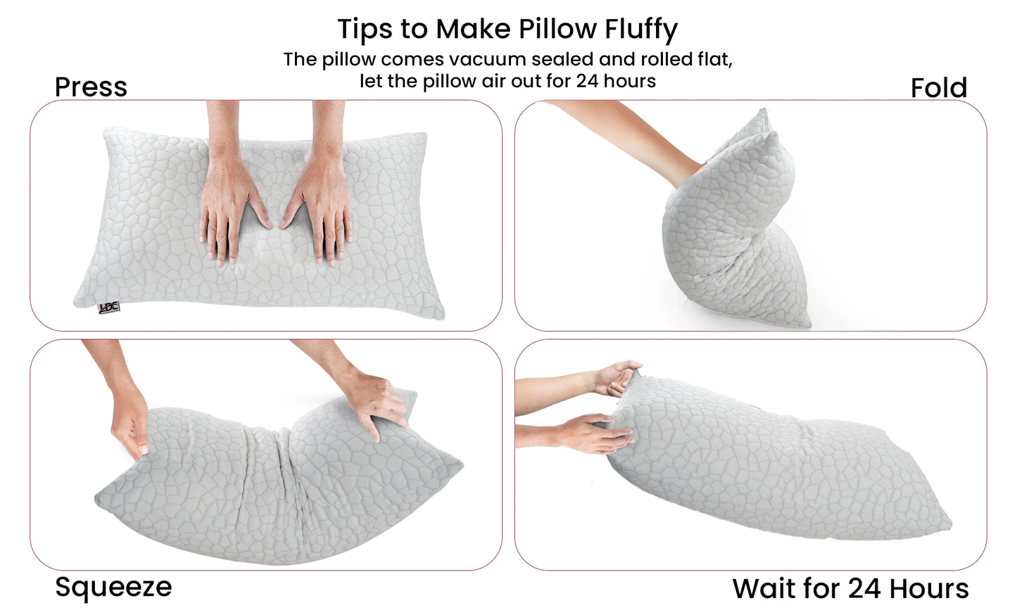 Lux Decor Shredded Memory Foam Pillows 2 Pack Adjustable Loft