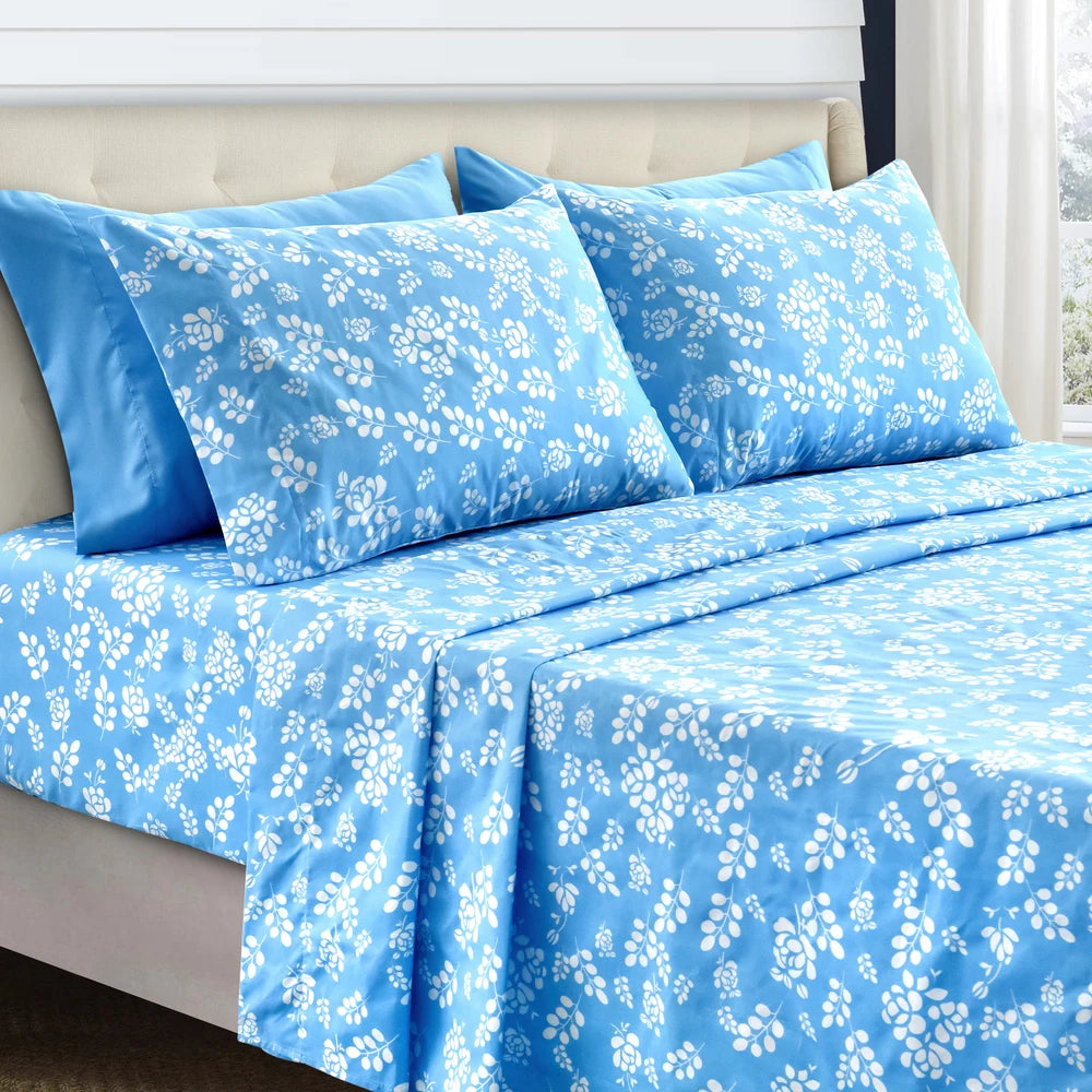 Floral Microfiber Sheet Set 3 Piece Ultra Soft Bed Sheets
