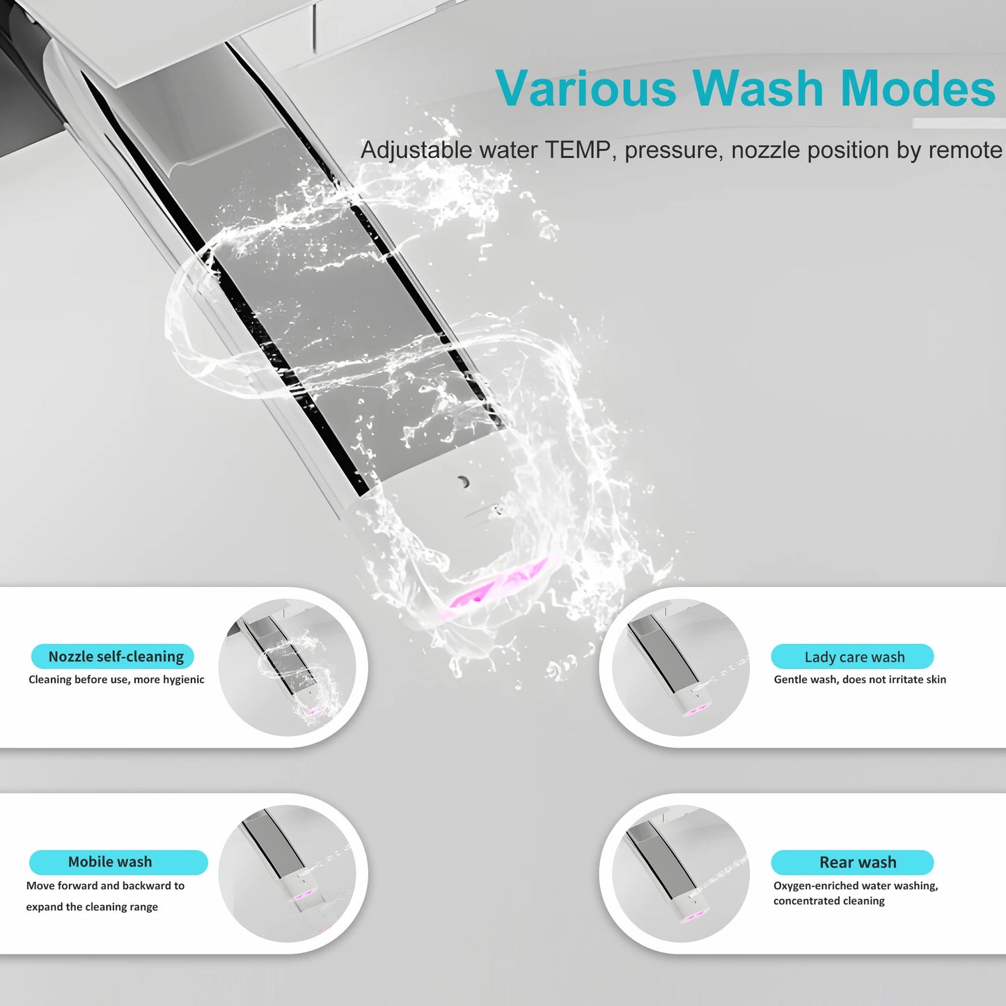 Smart Toilet With Built-in Bidet And Heated Seat Dual Flush