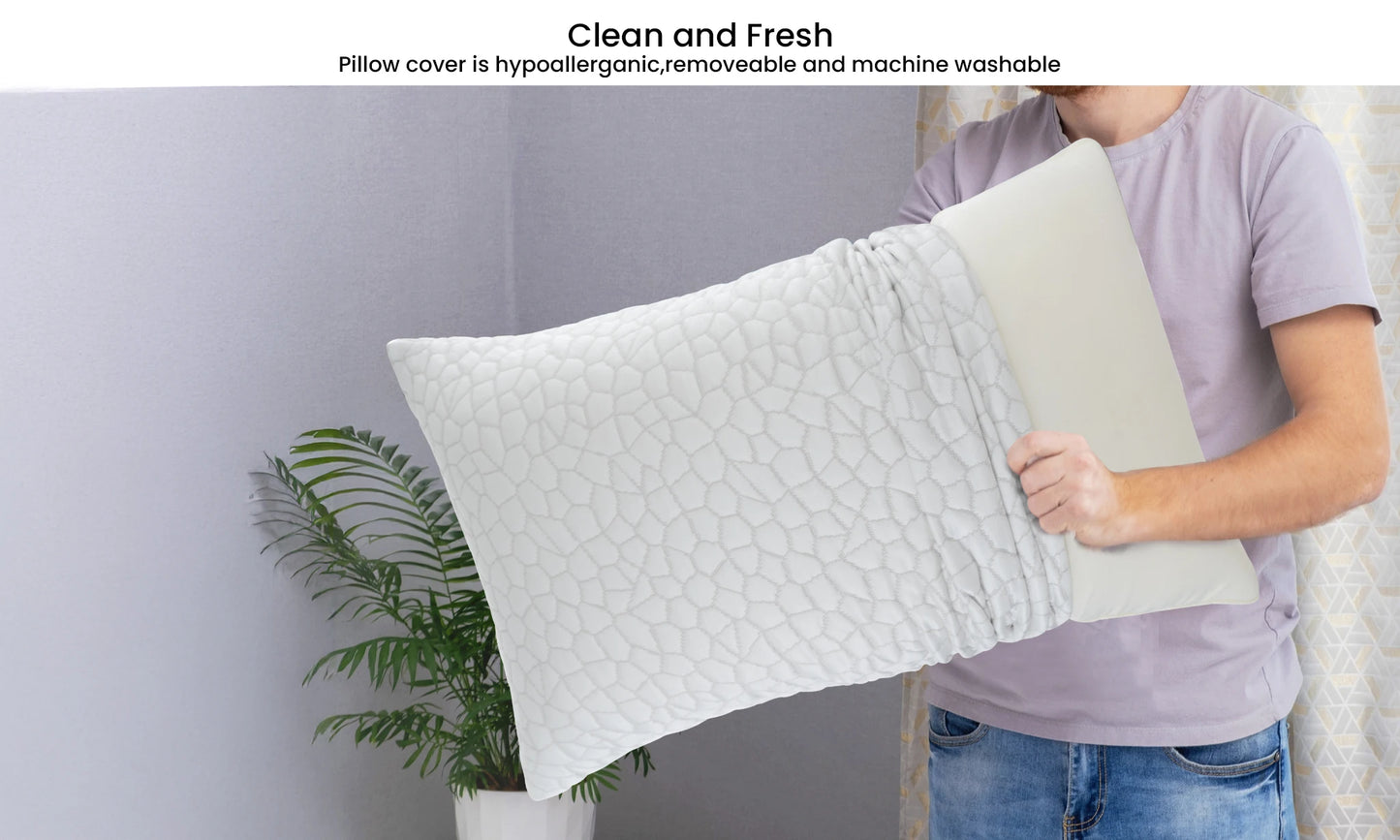 Lux Decor Shredded Memory Foam Pillows 2 Pack Adjustable Loft
