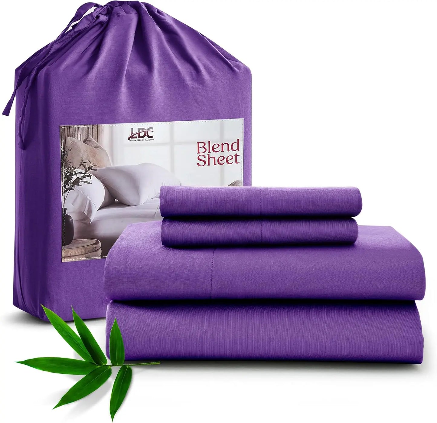LDC Lux Decor Bamboo Viscose Sheet Sets 65 Percent Polyester