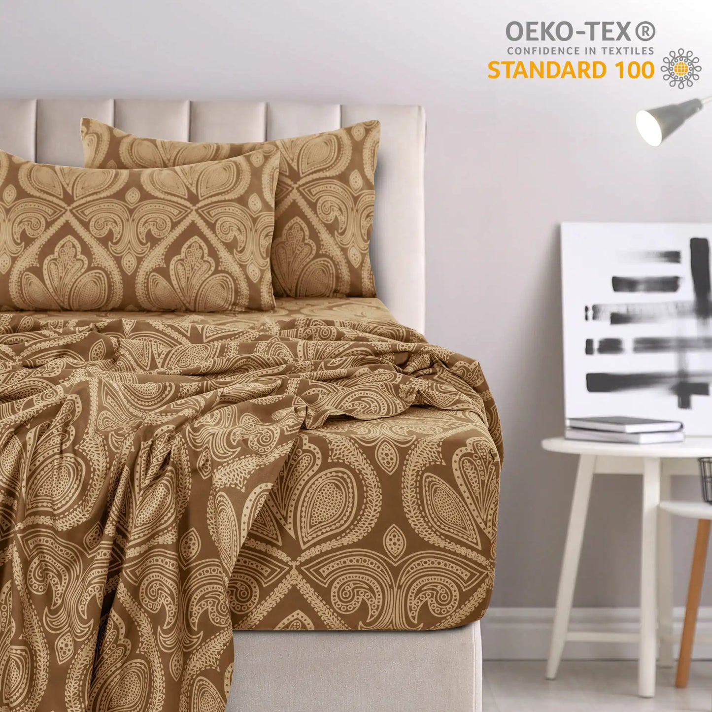 Lux Decor Paisley Microfiber Bed Sheet Set