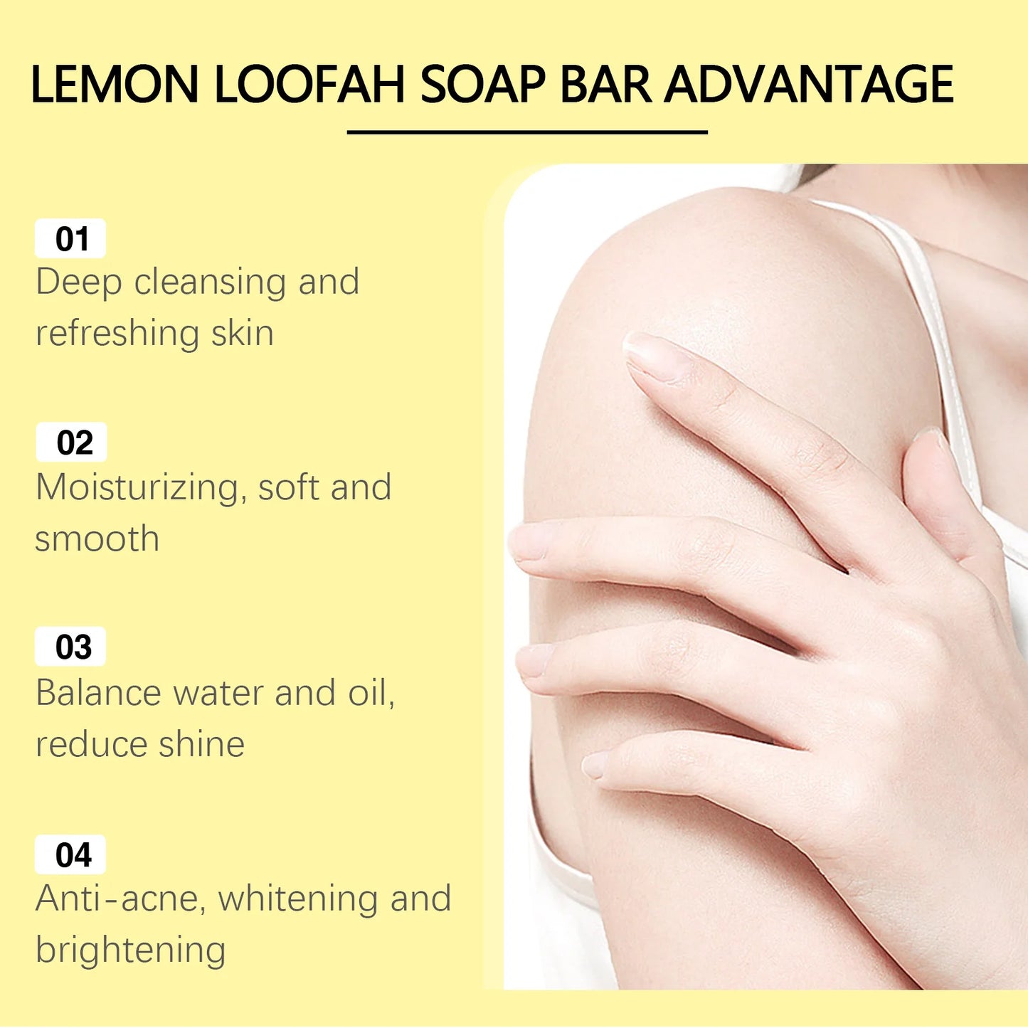 OceAura Lemon Loofah Bath Soap Brightening Exfoliating Body Wash