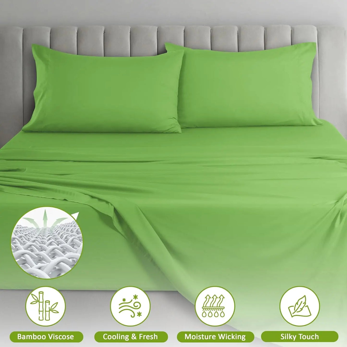 LDC Lux Decor Bamboo Viscose Sheet Sets 65 Percent Polyester