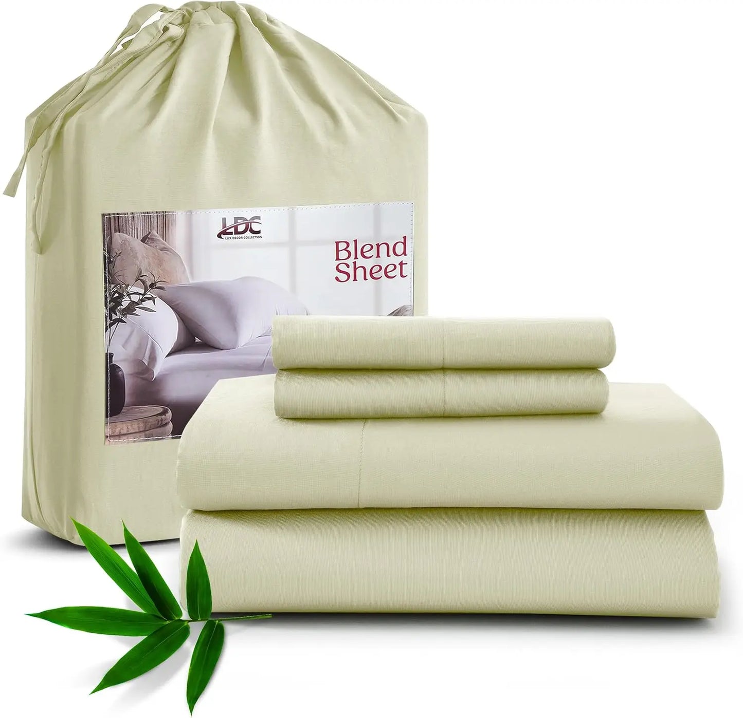LDC Lux Decor Bamboo Viscose Sheet Sets 65 Percent Polyester