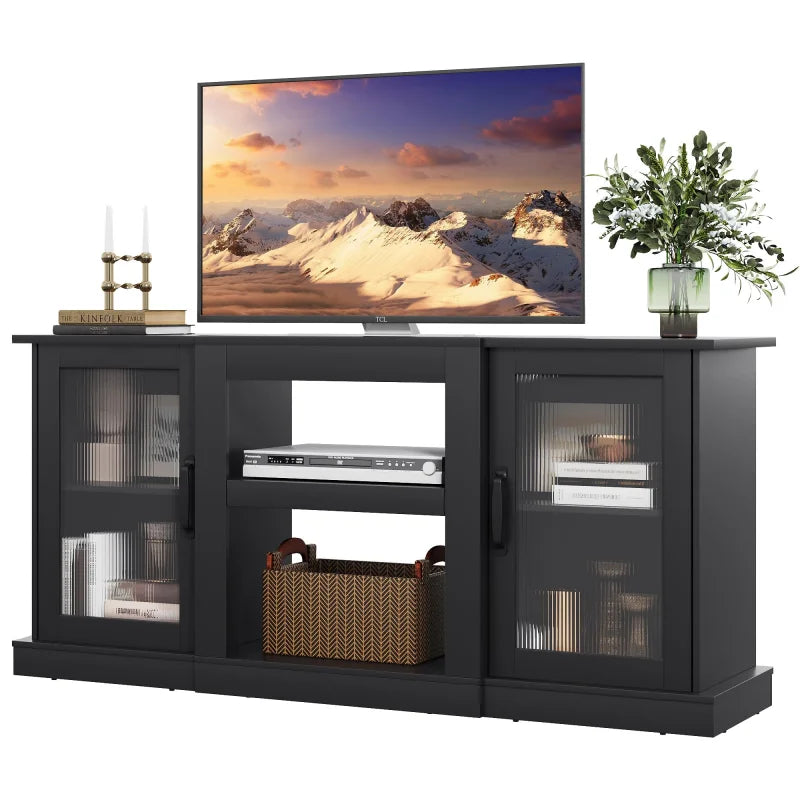 GALAXHERO TV Stand Modern Entertainment Center With Open Shelves