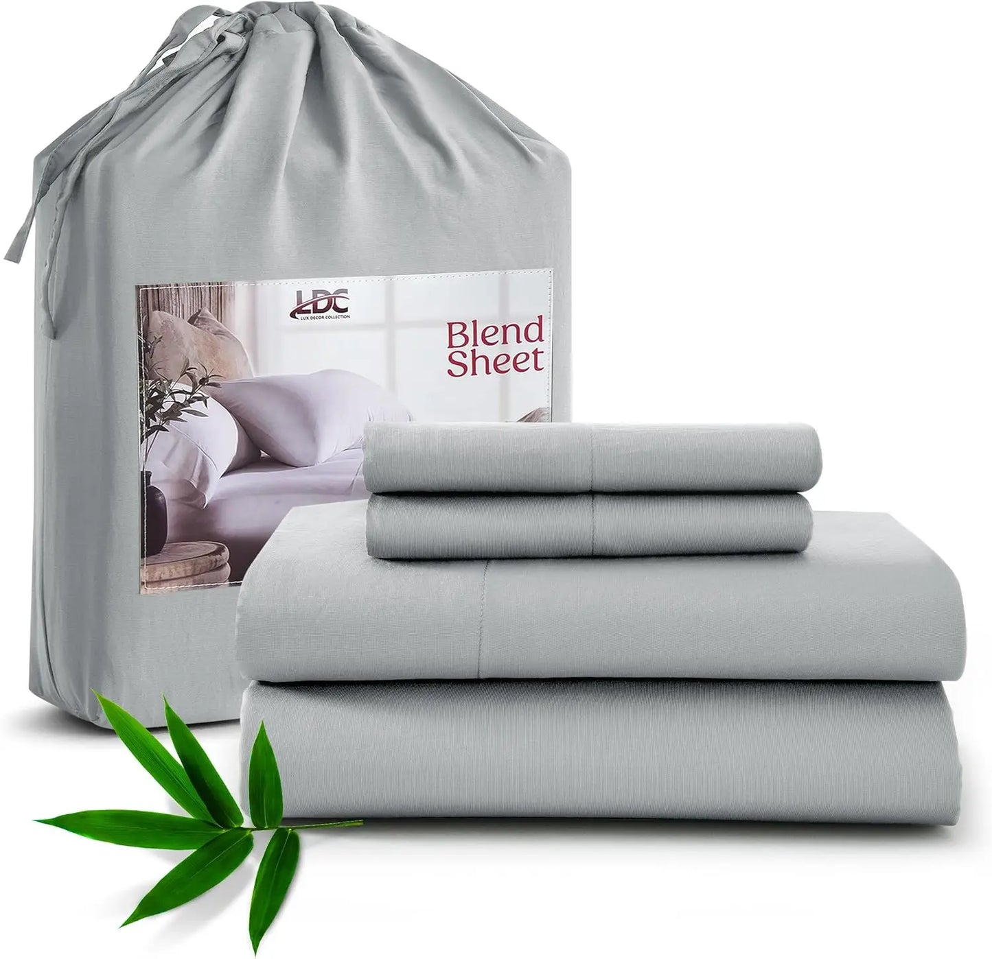 LDC Lux Decor Bamboo Viscose Sheet Sets 65 Percent Polyester