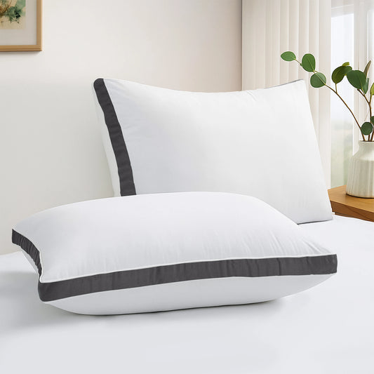Gusseted Down Alternative Bed Pillows Set of 2 for Support