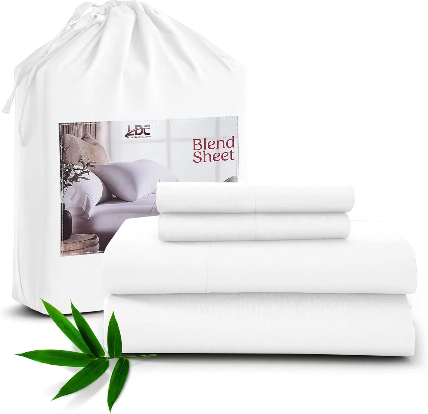 LDC Lux Decor Bamboo Viscose Sheet Sets 65 Percent Polyester