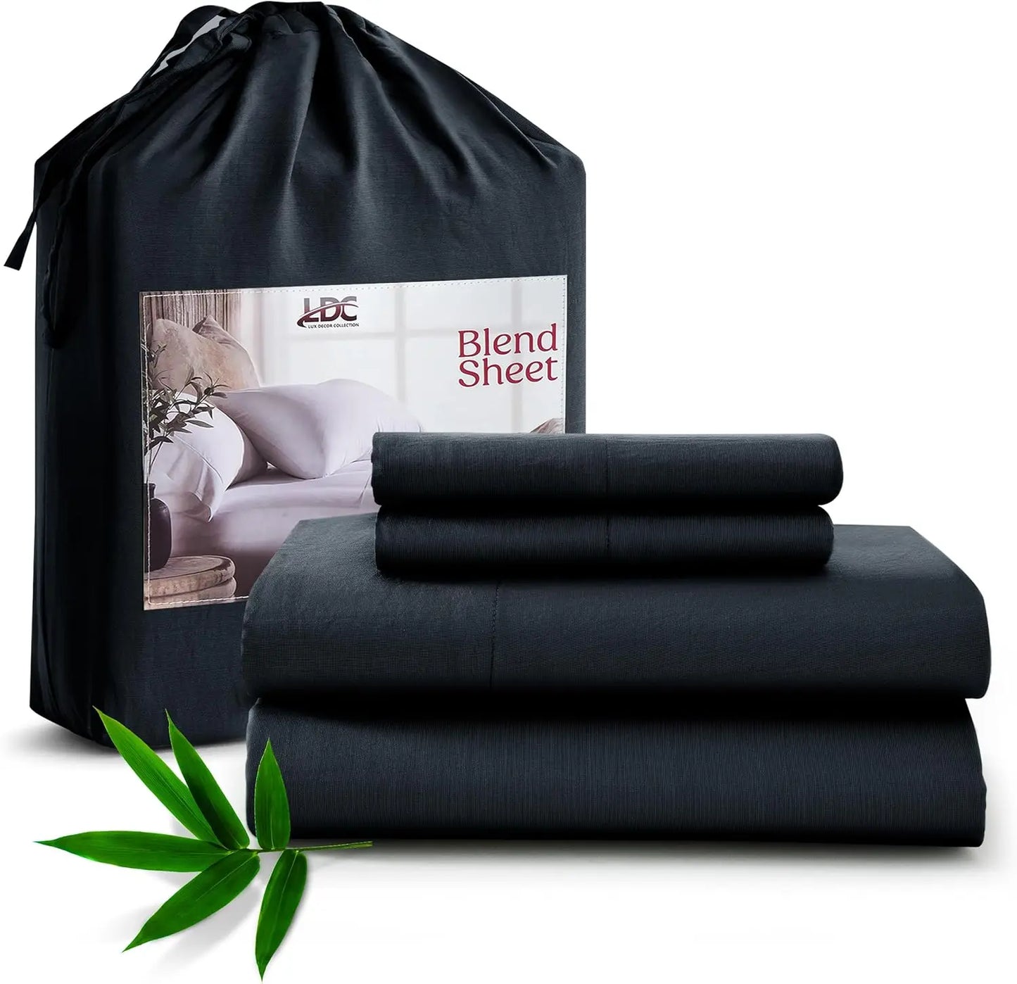 LDC Lux Decor Bamboo Viscose Sheet Sets 65 Percent Polyester