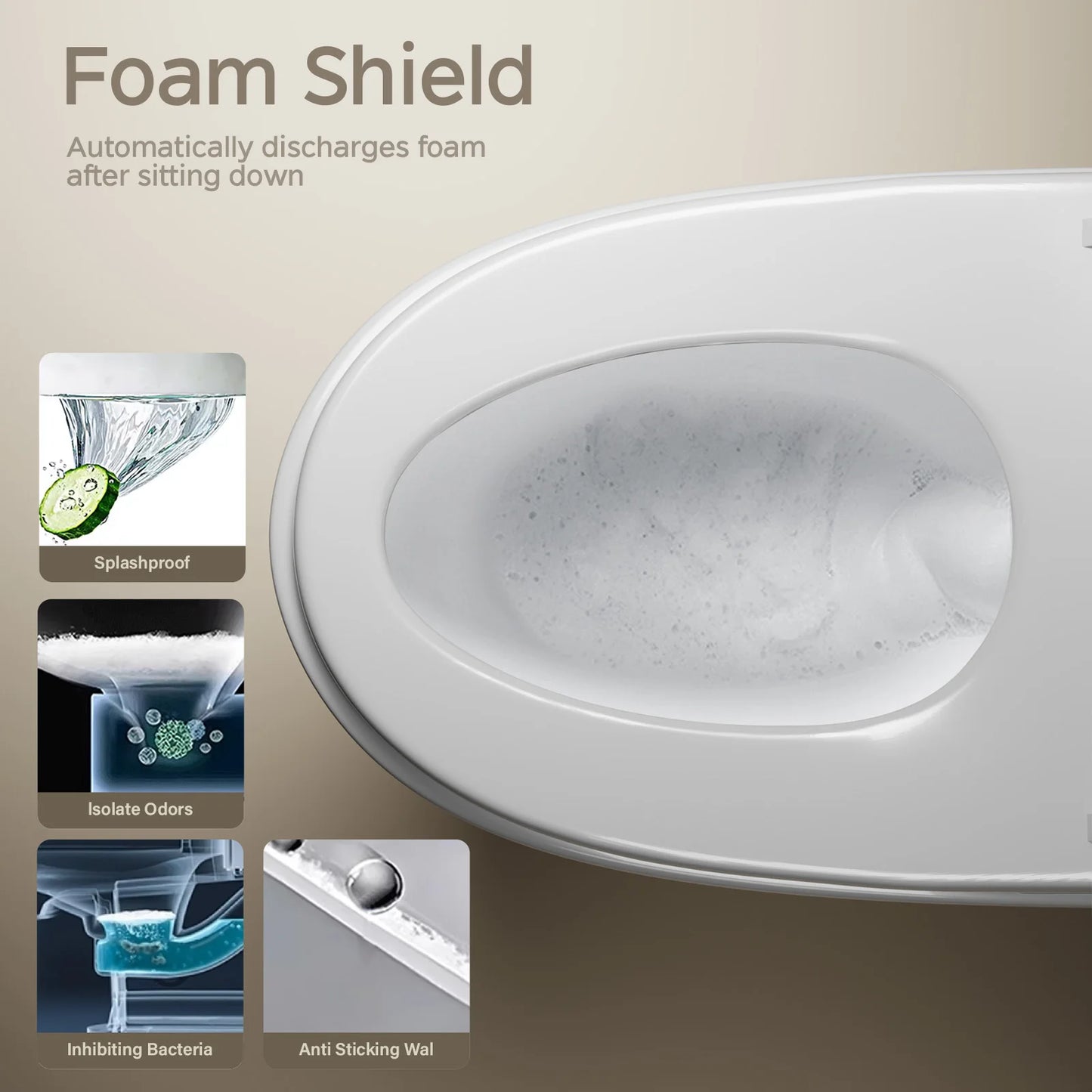 Smart Toilet With Built-in Bidet And Heated Seat Dual Flush