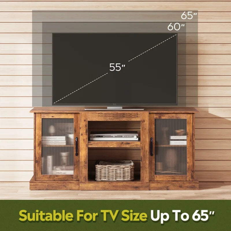 GALAXHERO TV Stand Modern Entertainment Center With Open Shelves
