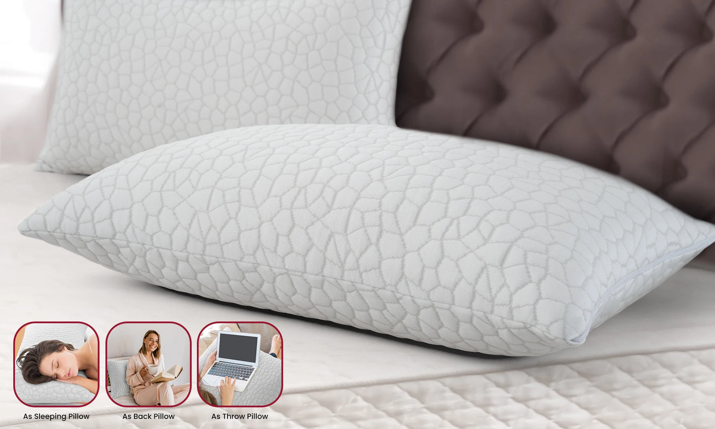 Lux Decor Shredded Memory Foam Pillows 2 Pack Adjustable Loft