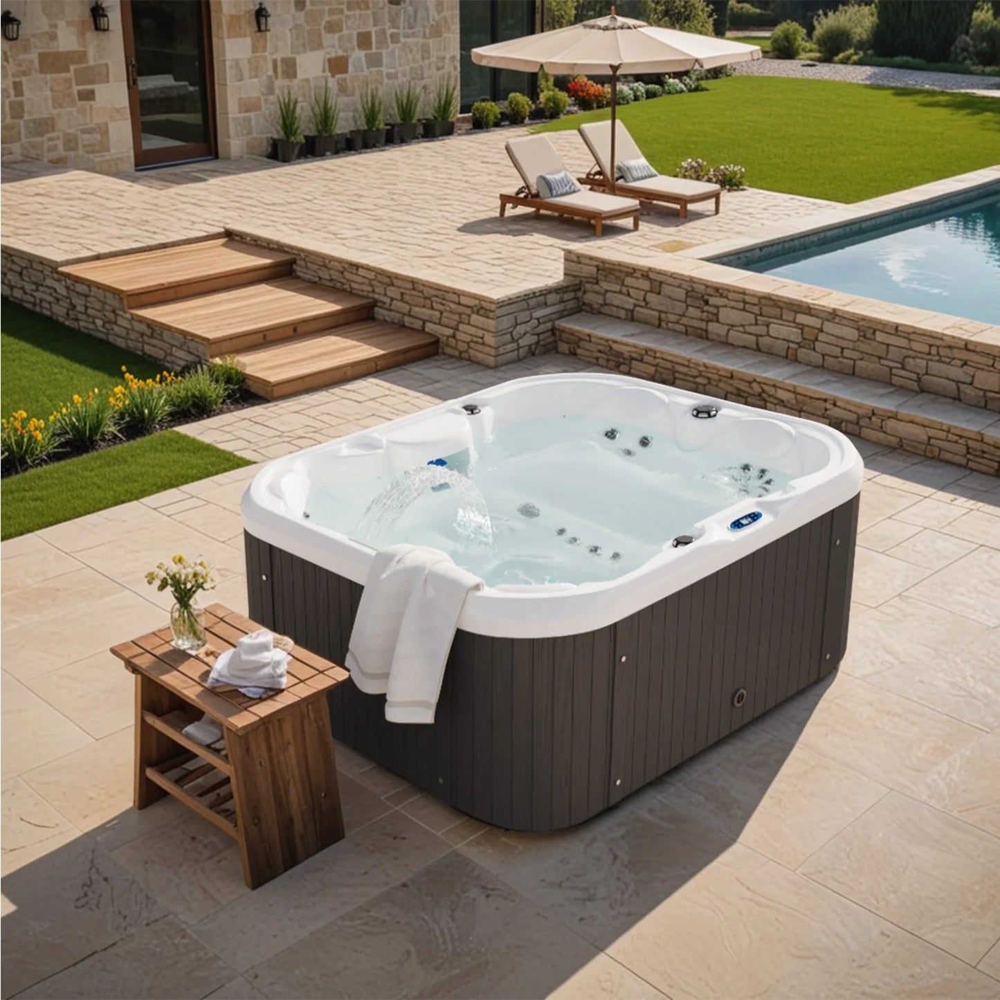 Victone 25 Jet Outdoor Hot Tub With Intelligent Water Purification