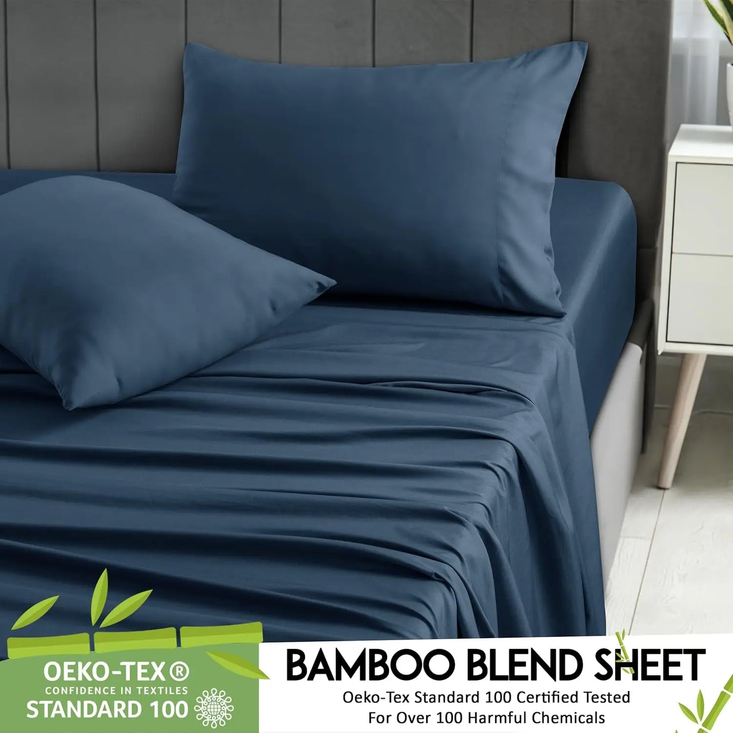LDC Lux Decor Bamboo Viscose Sheet Sets 65 Percent Polyester