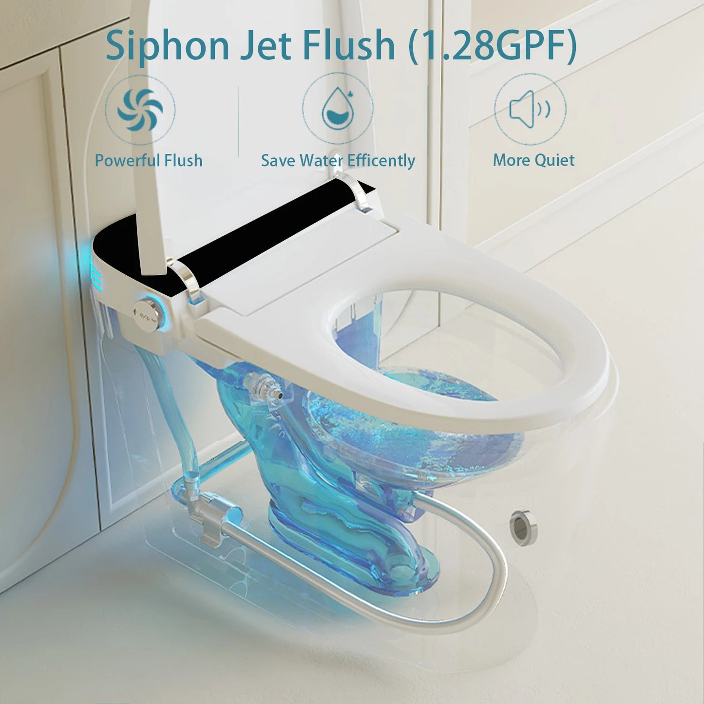 Smart Toilet With Built-in Bidet And Heated Seat Dual Flush