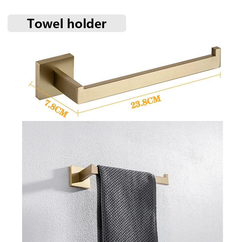 Bathroom Hardware Set Bathroom Accessories Black Robe Hook Towel Rail Bar Rack Bar Shelf Tissue Paper Holder Toothbrush Holder