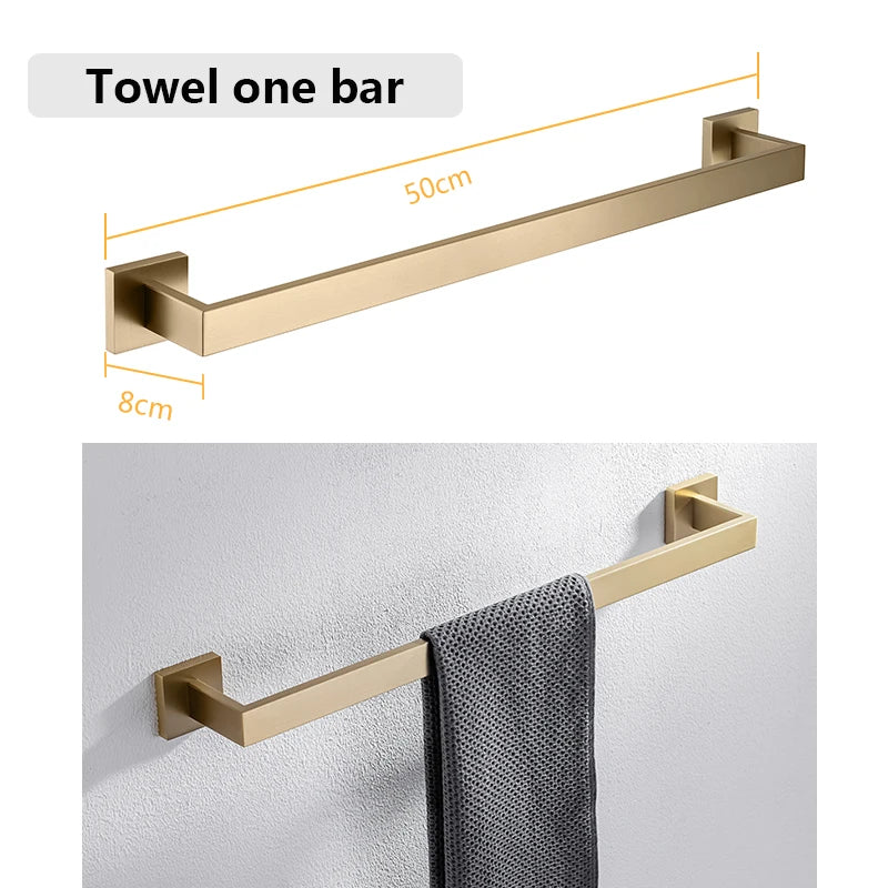 Bathroom Hardware Set Bathroom Accessories Black Robe Hook Towel Rail Bar Rack Bar Shelf Tissue Paper Holder Toothbrush Holder