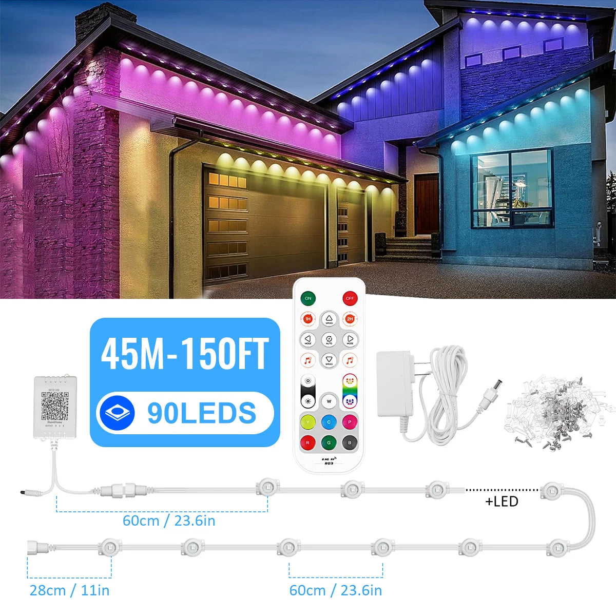 Aiopp Permanent Outdoor Smart RGB Northern Lights Eaves Lights LED