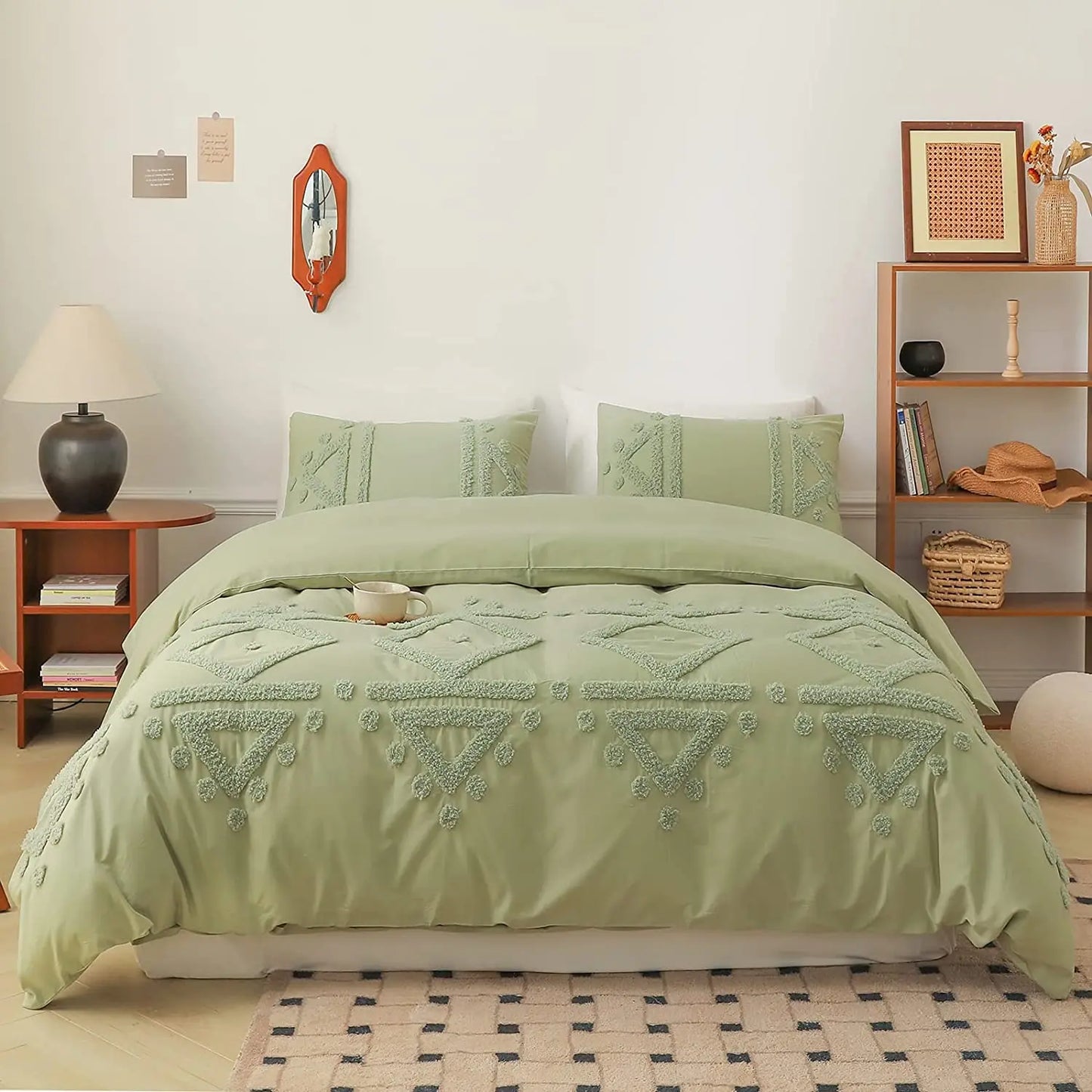Simple Opulence 3-Piece 100% Cotton Bedding Set Duvet Cover Shams